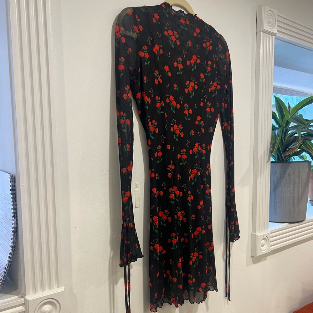RESA Black Dress with Red Floral Design - Picture 8 of 13